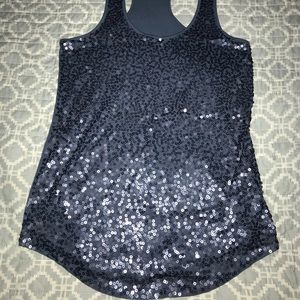 EXPRESS XS grey blue sequin tank